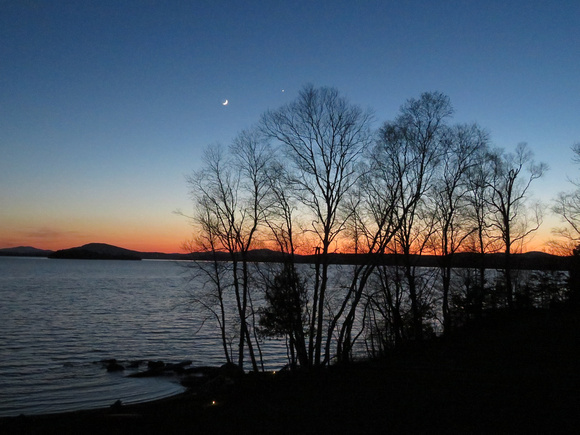 Maine Sunset & Moon & Venus