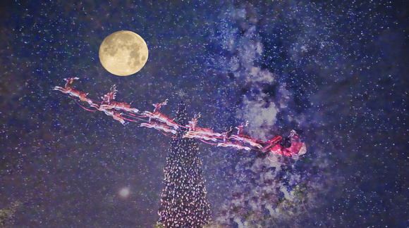 Santa's Sleigh_the Moon & the Milky Way