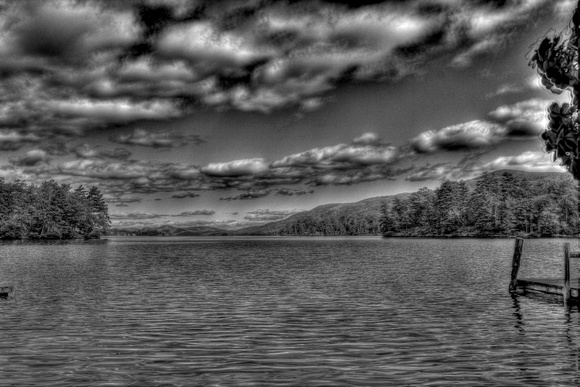 Lake George View North B&W Harder